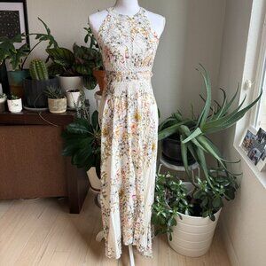 Jaase Floral halter Maxi Dress Size M